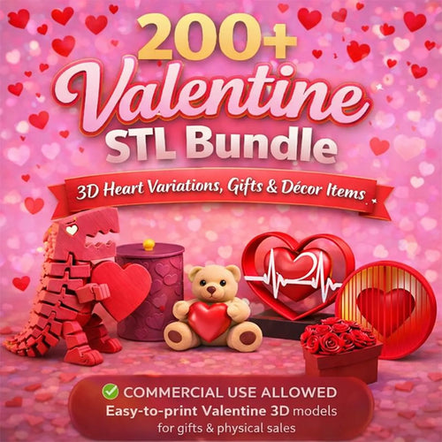 Valentine's Day STL Bundle - 200+ 3D Print Files for Gifts, Jewelry & Décor and more|Instant Download