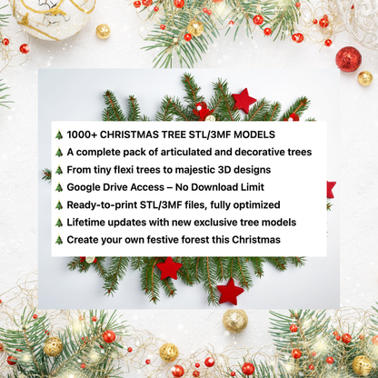Christmas 3D Print Files Mega Bundle – 1000+ Festive STL/3MF Models | Ornaments, Flexi Toys & Holiday Decorations (Digital Download)