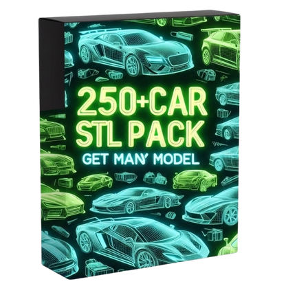 Lot de plus de 250 fichiers STL de voitures Premium pour impression 3D – Collection de voitures classiques, sportives et supercars | Téléchargement instantané