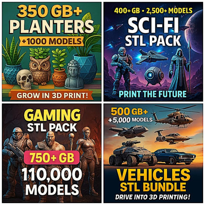 Ultimate 3D Print STL Mega Bundle (90 TB / 100,000+ Models) | Instant Digital Download | Lifetime Access