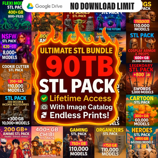 Ultimate 3D Print STL Mega Bundle (90 TB / 400,000+ Models) | Instant Digital Download | Lifetime Access