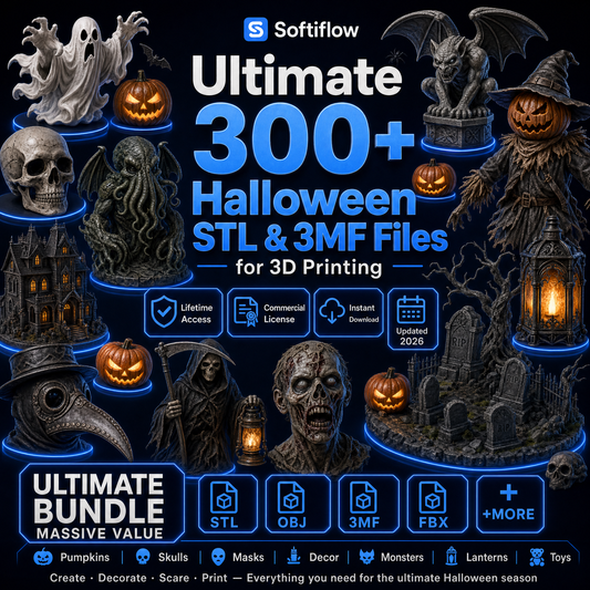 300 Halloween STL & 3MF Files Bundle