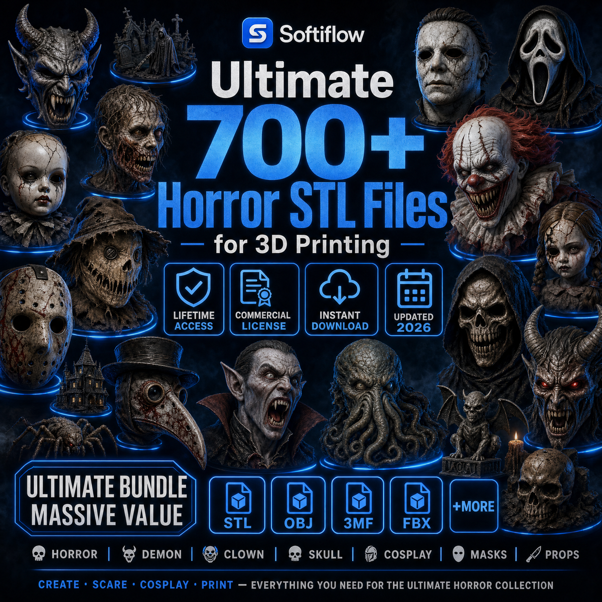 El paquete definitivo de STL de terror de más de 300 GB de archivos con acceso de por vida