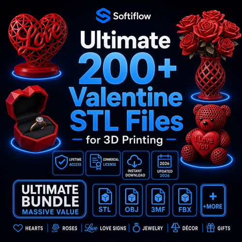 Lote STL de San Valentín: más de 200 archivos de impresión 3D para regalos, joyas y decoración, y mucho más | Descarga instantánea