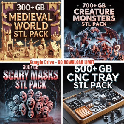 Complete 3D Print STL Files Mega Bundle (100,000+ Models, 57+ Categories) with Lifetime Access
