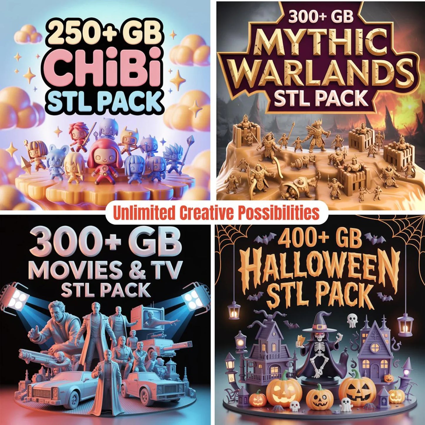 Complete 3D Print STL Files Mega Bundle (100,000+ Models, 57+ Categories) with Lifetime Access