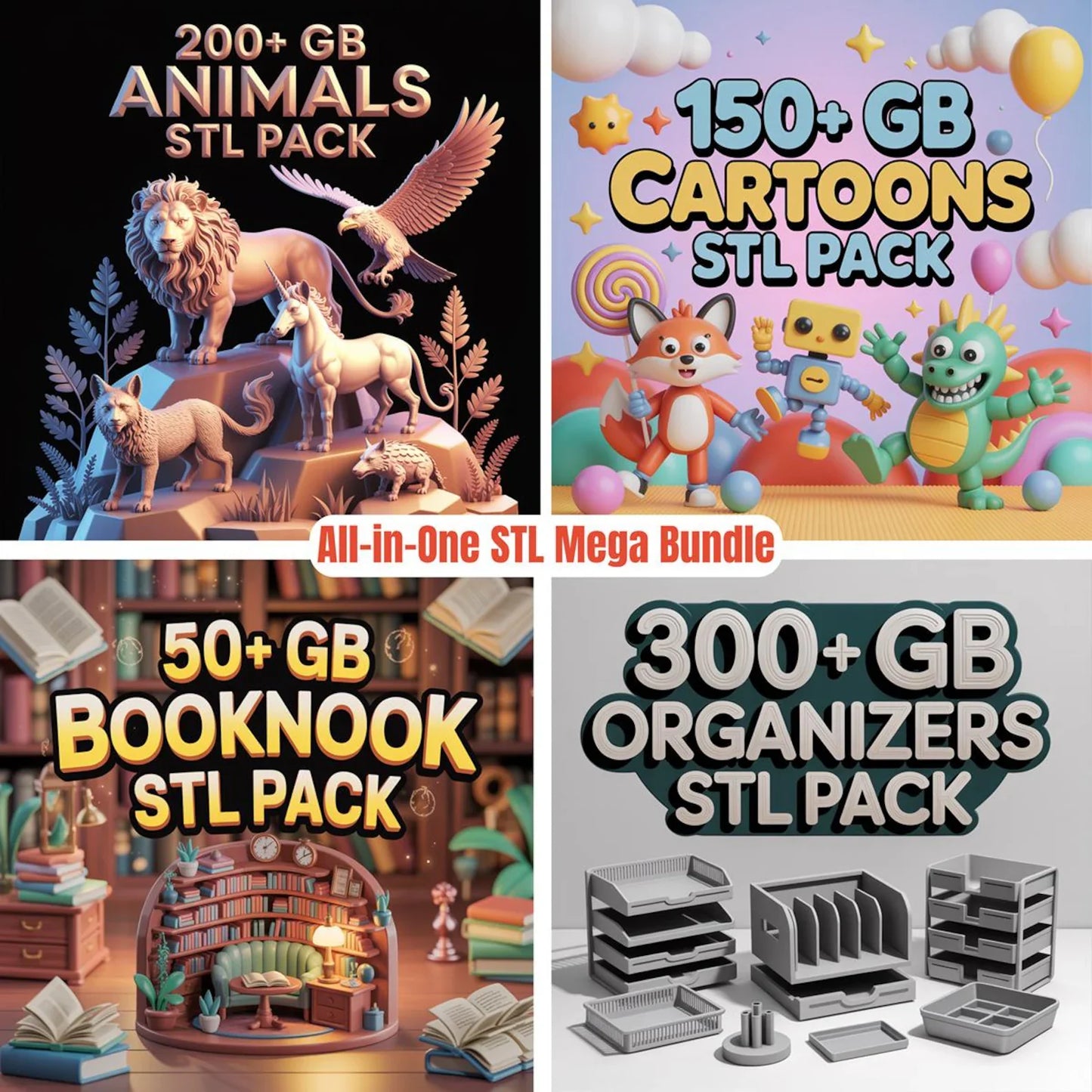 Complete 3D Print STL Files Mega Bundle (100,000+ Models, 57+ Categories) with Lifetime Access