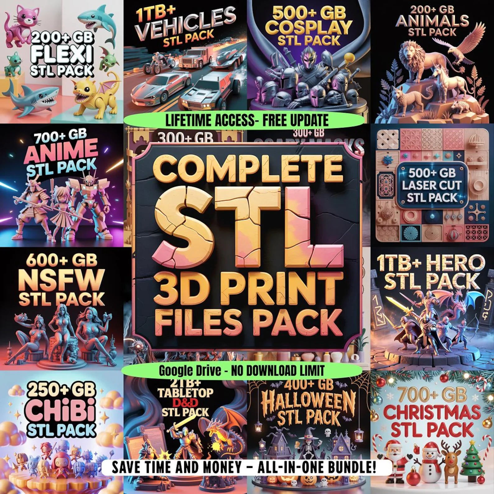 Stl File Only Complete 3D Print STL Files Mega Bundle (250,000+ Models, 57+ Categori ...