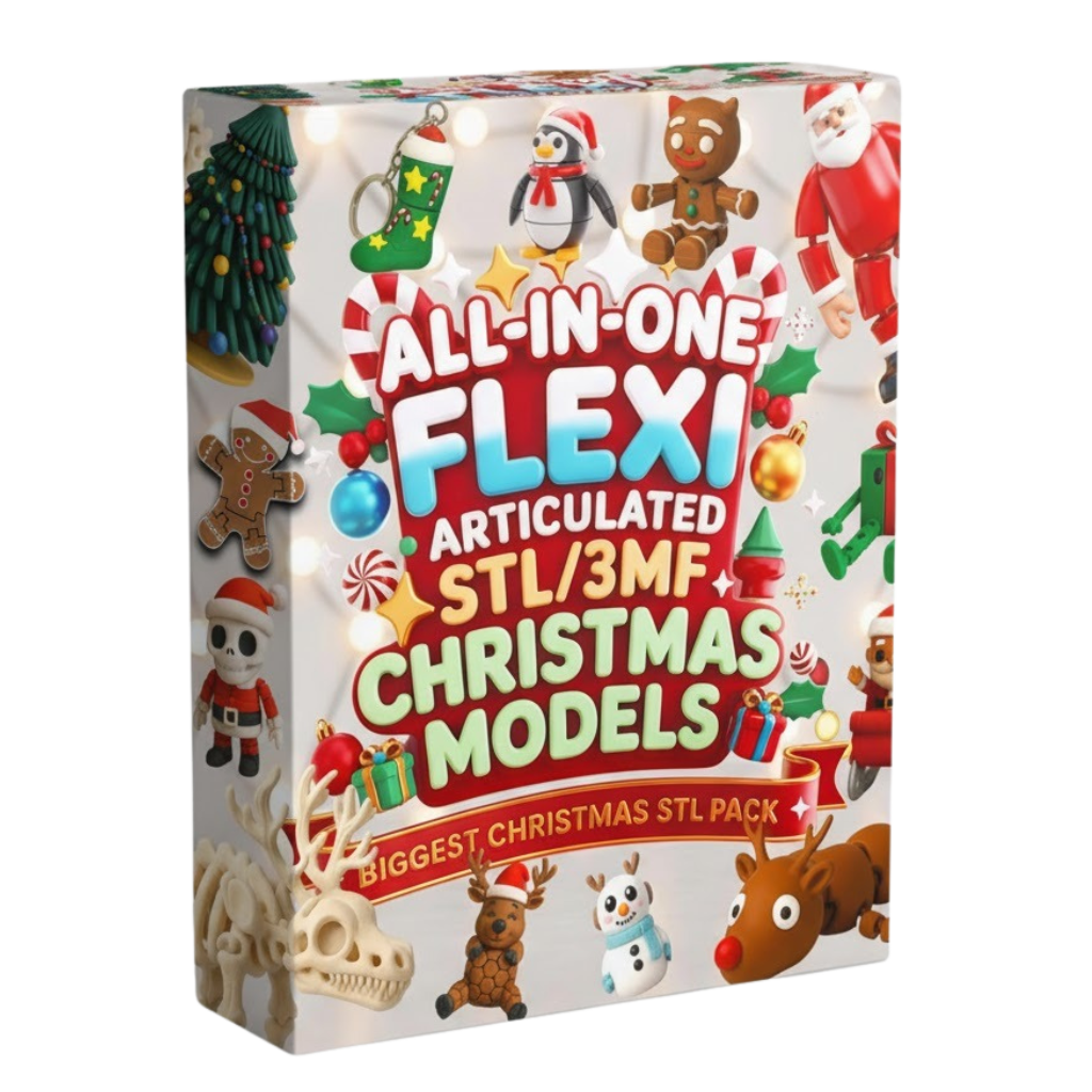 Christmas 3D Print Files Mega Bundle – 1000+ Festive STL/3MF Models | Ornaments, Flexi Toys & Holiday Decorations (Digital Download)